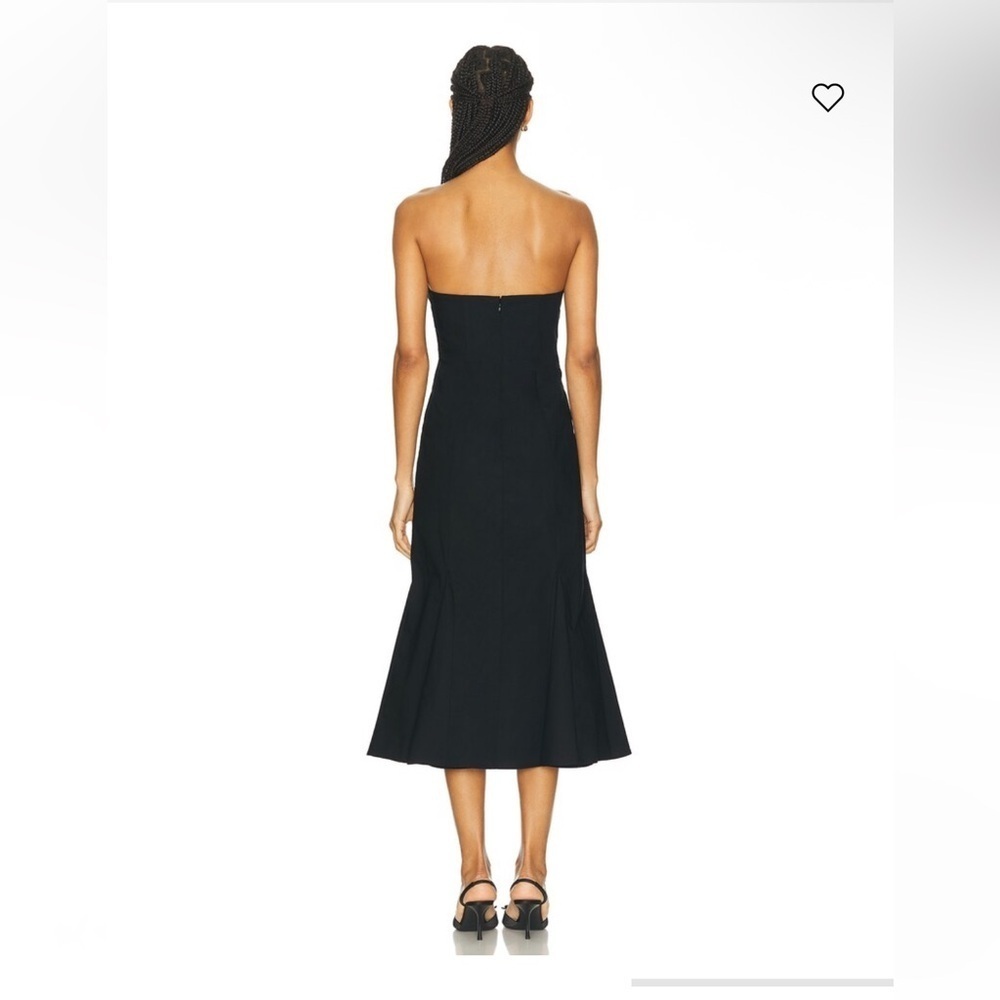 LPA Bianca Midi Dress Black Strapless bustier cotton Revolve NWT L - Picture 3 of 8